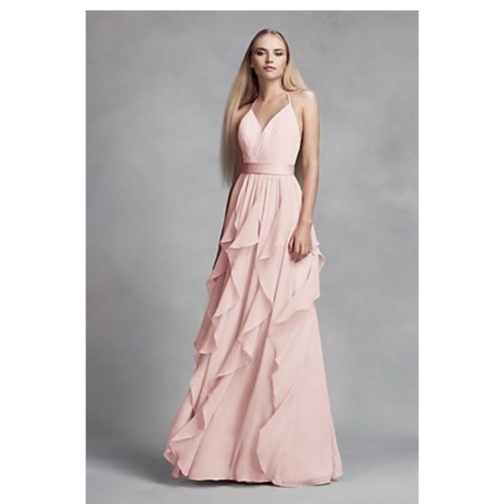 Vera Wang Blush Chiffon Dress